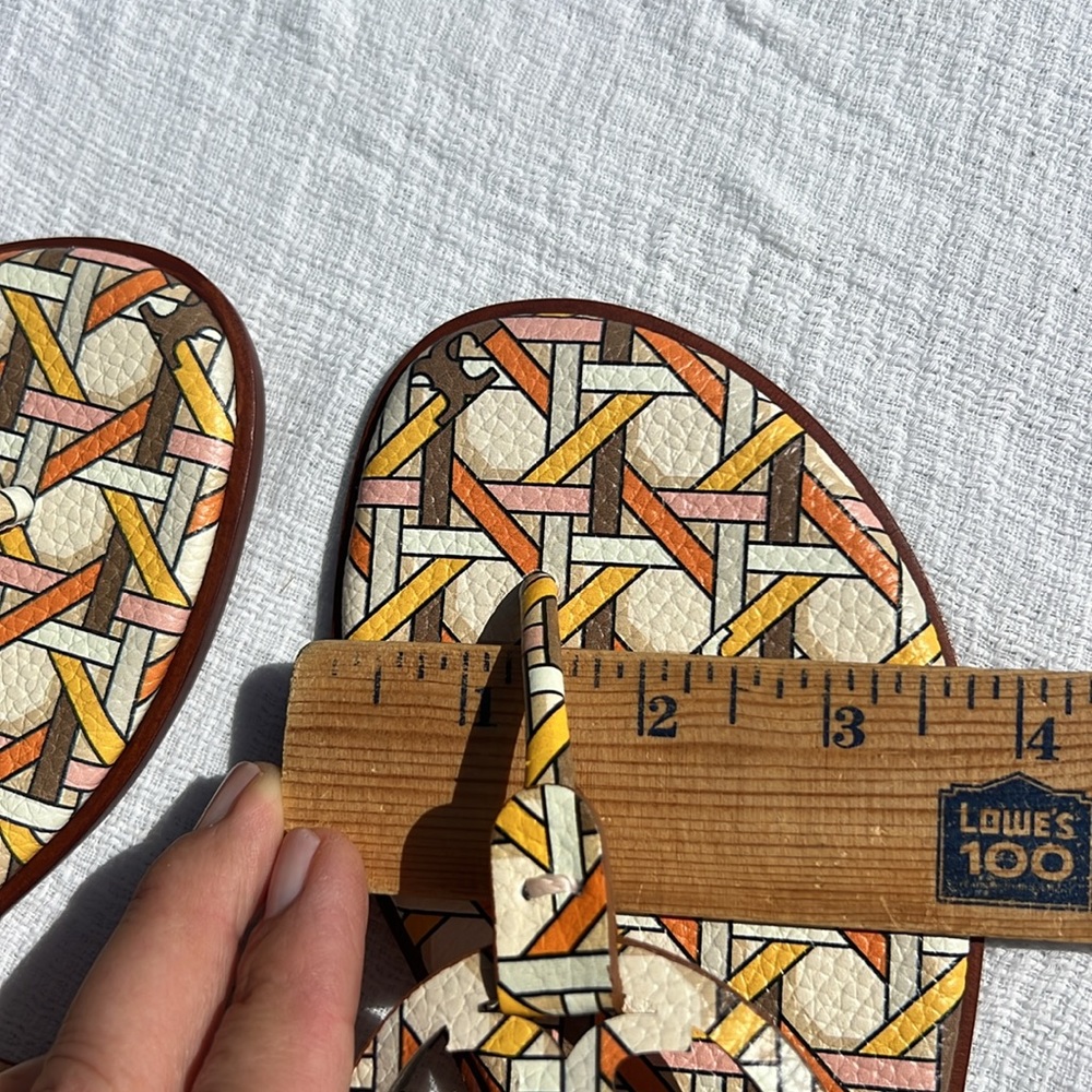 Tory Burch Size 8.5 Pink Caning Tumbled Leather Welt Miller Sandals - Picture 15 of 15